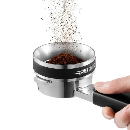 

MHW-3BOMBER 58mm Dosing Ring, Magnetic Coffee Dosing Funnel with 36 Magnets, Strong Adsorption, External Lock, Shatterproof, Espresso Dosing Ring T583