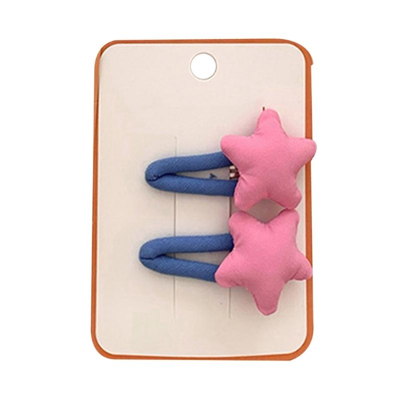 Star Snap Hair Clip Y2K Non-slip Colorful Hair Barrettes Metal Sponge Star Shaped Hairpins Cute Hair Clip for Teen