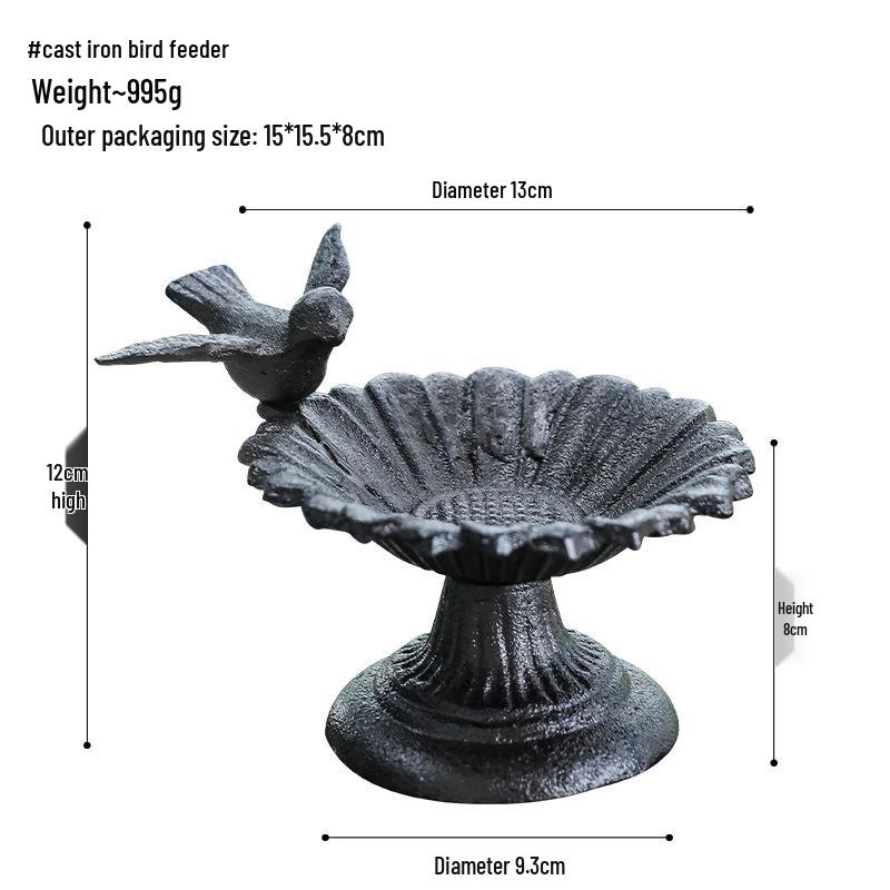 

Retro American Cast Iron Bird Feeder Ornament for Home, Garden, or Balcony Decor