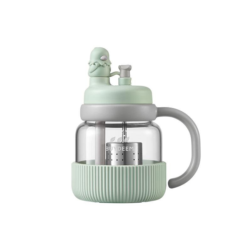 Buydeem Portable Tea Infuser Glass Bottle with Straw