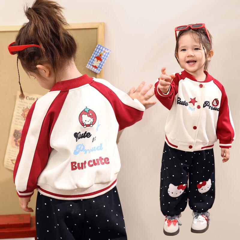 LUSON Baby Girls Colorblock Baseball Jacket 120