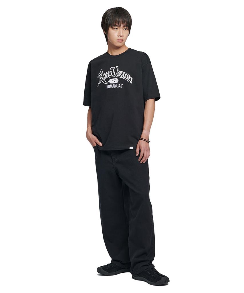 Nomaenyueol Raw Chain Stitched T-Shirt - Black