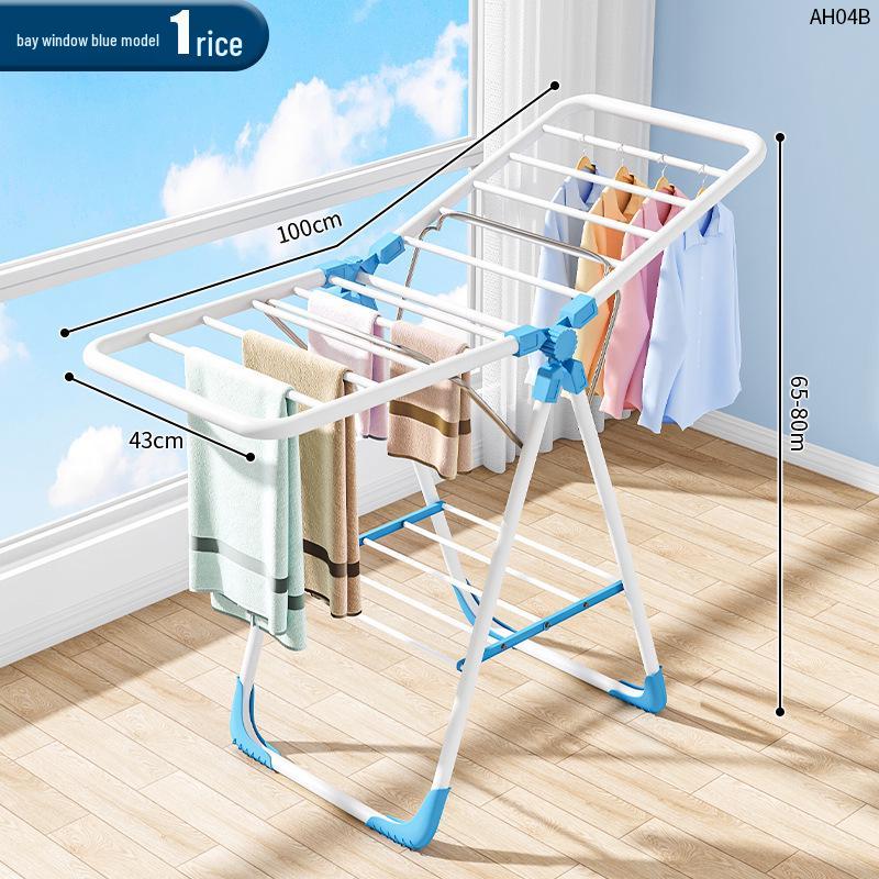 Adjustable Foldable Clothes Drying Rack for Indoor/Outdoor Use - Ideal for Bedroom, Balcony, and Baby Items.