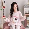 100% Cotton Girls Long Sleeve Pajamas Set Cartoon Print Round Neck Sleepwear Kids 8 Years