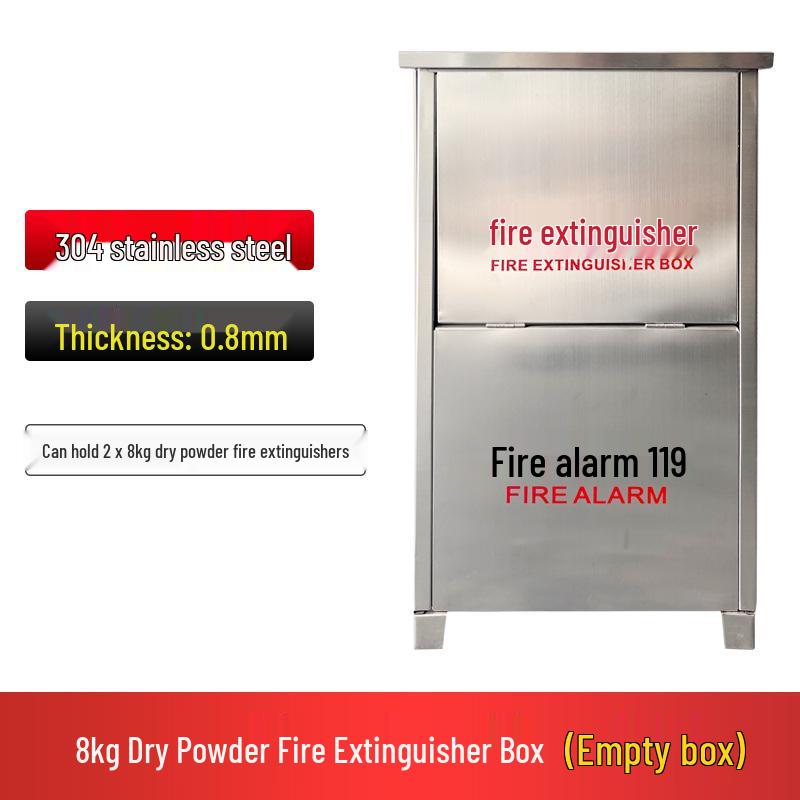 Stainless Steel Fire Extinguisher Box Set: 2-Piece, Fits 4kg/5kg Dry Powder Units