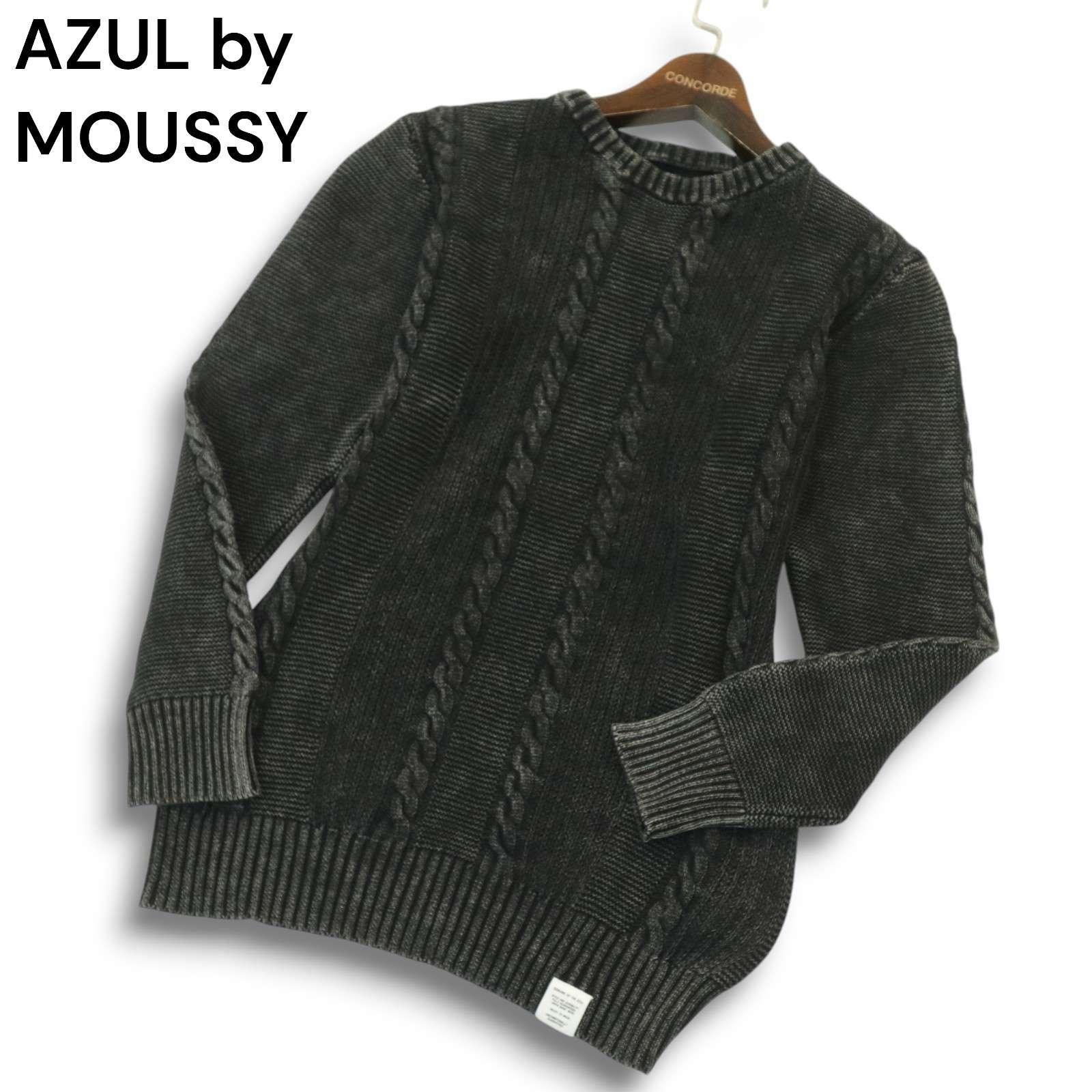AZUL by MOUSSY All Year Washed Cable Knit Sweater Sz.S Men s