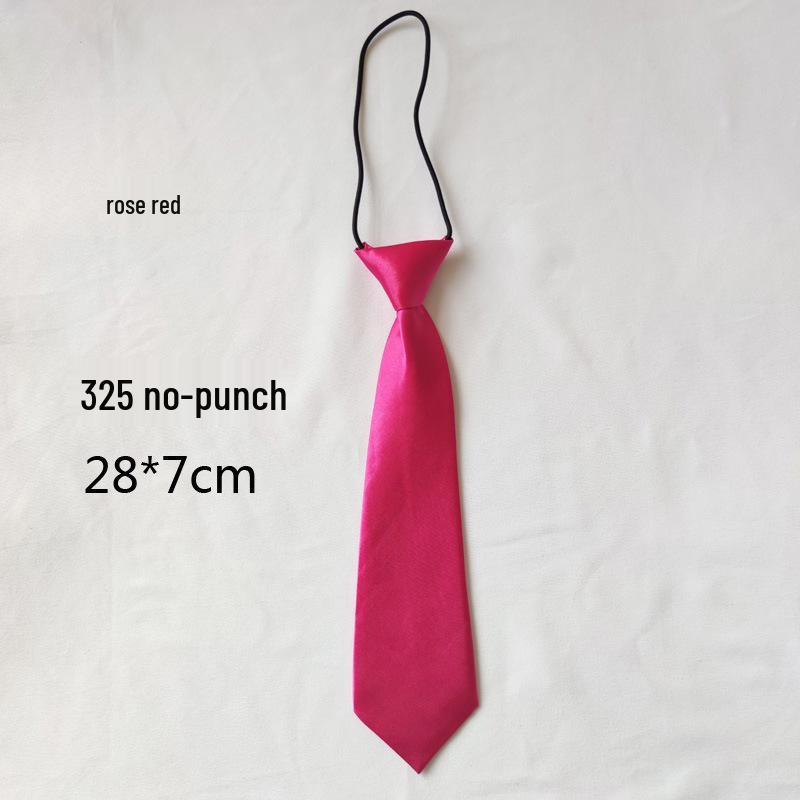 Solid Color Short Pullover with Cute Tie for Women & Children - Casual Uniform Accessory