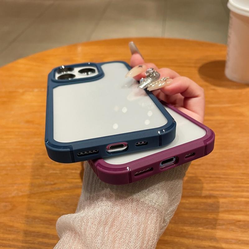 Luxury Shockproof Clear Phone Case For iPhone 15 14 Plus 11 12 13 Pro Max 13 Rugged Soft Silicone Bumper Transparent Hard Cover