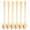 6Pcs Coffee Spoon Ice Cream Tea Stirring Spoon Kitchen Accessories Bar Tools Long Handled Spoons Stainless Steel Tableware Set