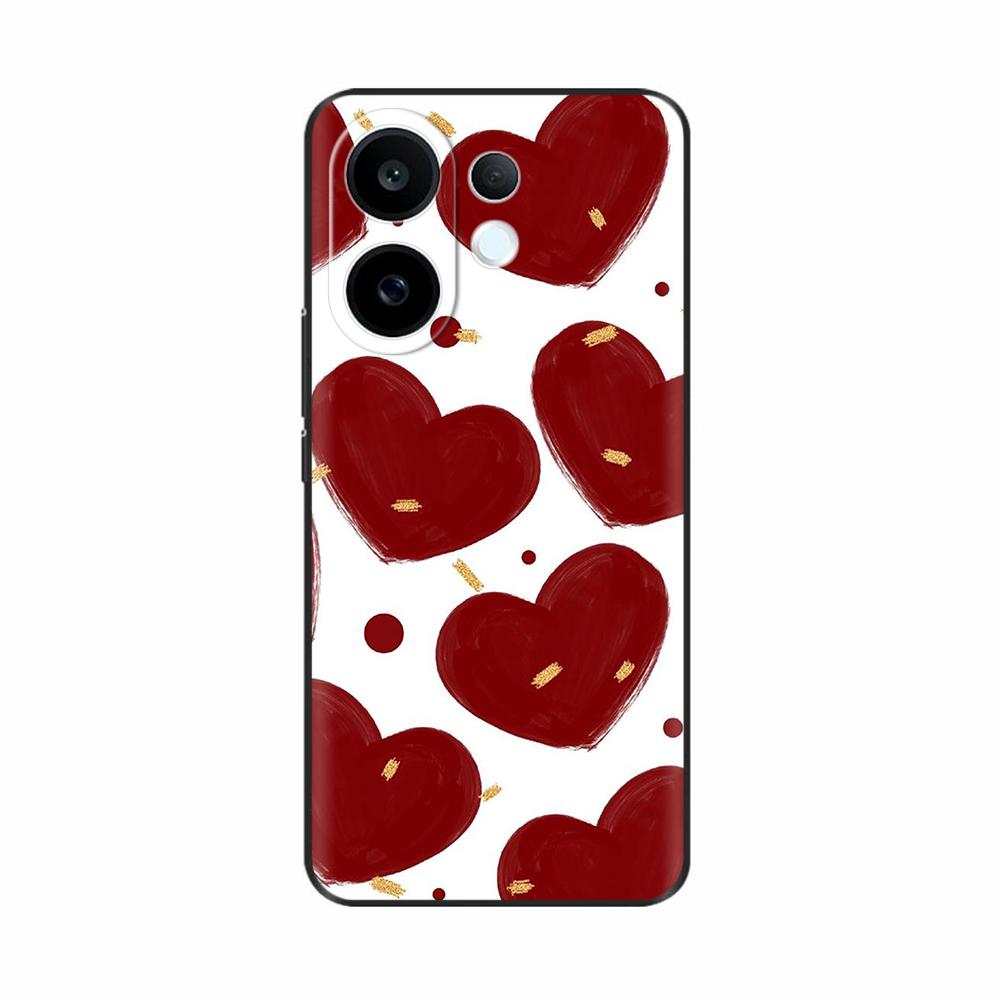Coque en Silicone Pour Vivo S30 VivoS30 Funda Chat Fleur Rose Panda Mignon Dessin Animé Peint Coque Anti-Choc Pare-chocs Étui de Téléphone Portable