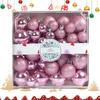 44Pcs/Set 7 Colors Christmas Glitter Ball Christmas Tree Ball Decorations Party Home Garden Christmas Tree Decoration 3/4/5cm