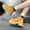 White Deer Martin Boots Women's Autumn New Outdoor Hiking Rhubarb Boots First Layer Pigskin Tooling Boots Children