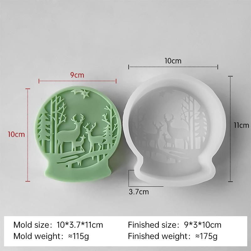 Christmas Tree Crystal Ball Silicone Mold Handmade Aroma Candle Resin Gypsum Mould DIY Christmas Decoration Molds