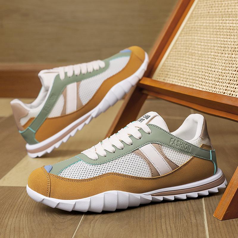 Shoes summer new flat-bottomed mesh breathable round head little white casual shoes lace-up sports shoes