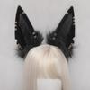 Lolita Plush Hair Hoop Wolf Ears Headwear with Metal Ring Furry Headband Cute Anime Fancy Dress Cosplay Accessories
