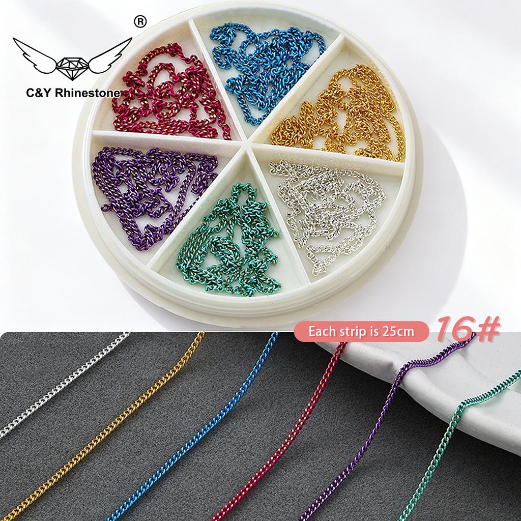 CY French Metal Chains Nail Charm DIY Nail Art Decorations Manicure Tools for Nail Design