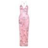 Elegantné Butterfly Women Maxi Šaty Úzke šaty s potlačou Šaty na chrbte Popruhy V Neck Ohlávka Bodycon Hot Girls Club Párty Vestidos Párty šaty Y2k Šaty Župan