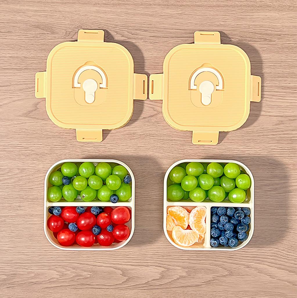 WORTHBUY Portable Plastic Lunch Box With Compartment Microwave Heatable Fruit Salad Lunch Container Student Leak-proof Bento Box