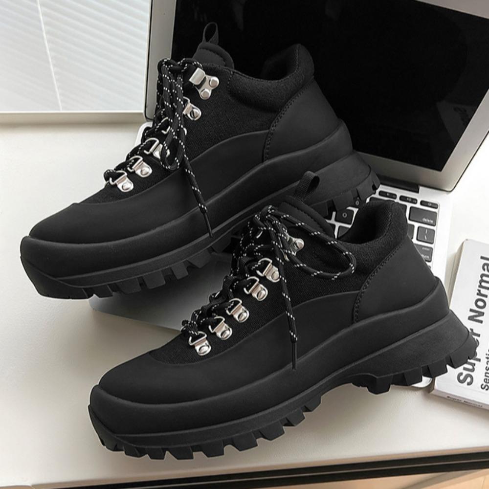 Fashion Sneakers Men's Spring and Autumn Outdoor Hiking Shoes Retro Workwear Shoe Thick Soled Height Increasing Sports Leisure Shoes Men