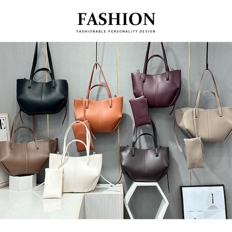 2024 PU-Leder Tragetasche Tragbar Große Kapazität Trendig Modisch Damen Nische High-End Schultertasche Achseltasche