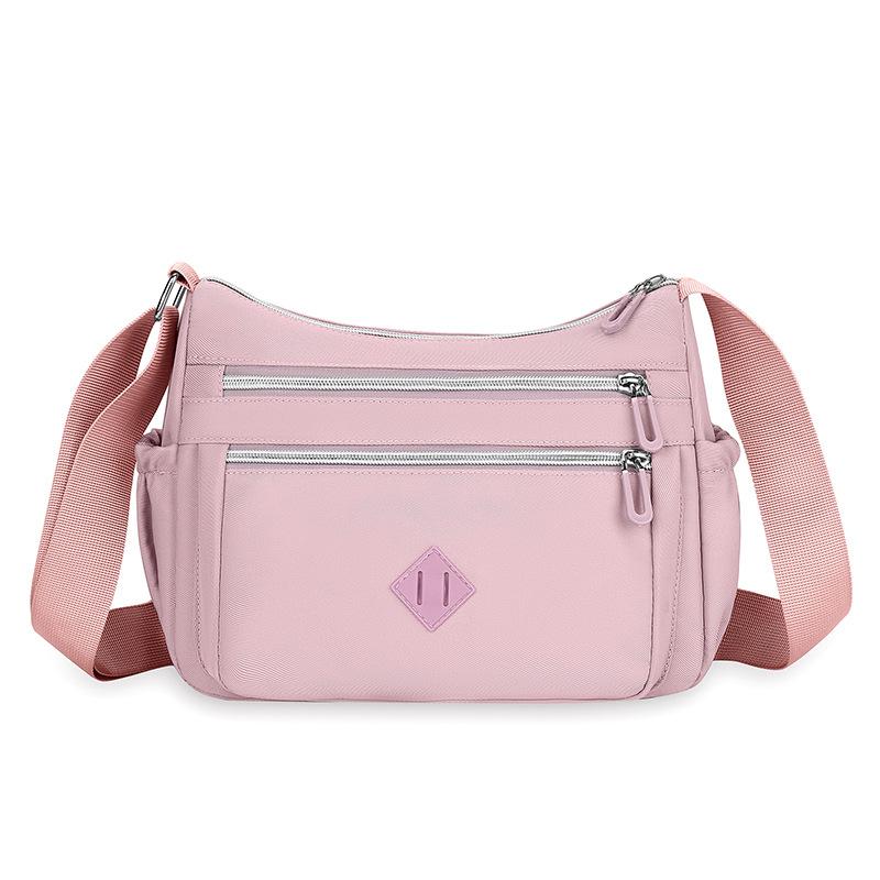 Women Nylon Crossbody Bag Large Capacity Shoulder Bag Multi Pocket Zipper Handbag Casual Travel Phone Purse Lightweight Messenger Bag
