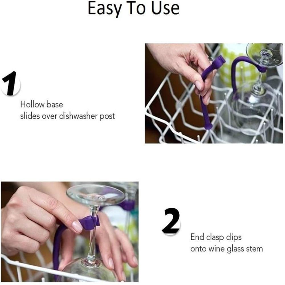 Adjustable Bendable Flexible Dishwasher Holder Wine Fixed Rack Stemware Saver Wine Glass Holder