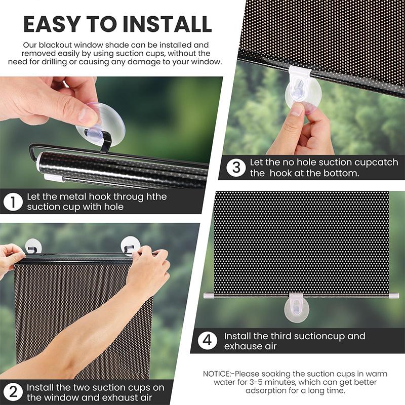 Solskydd Rullgardiner Fönsterborrning Gardiner Natt Dag Heminredning Persienn Sugkoppsgardiner Borra Mörkläggning Automatiska Rullar