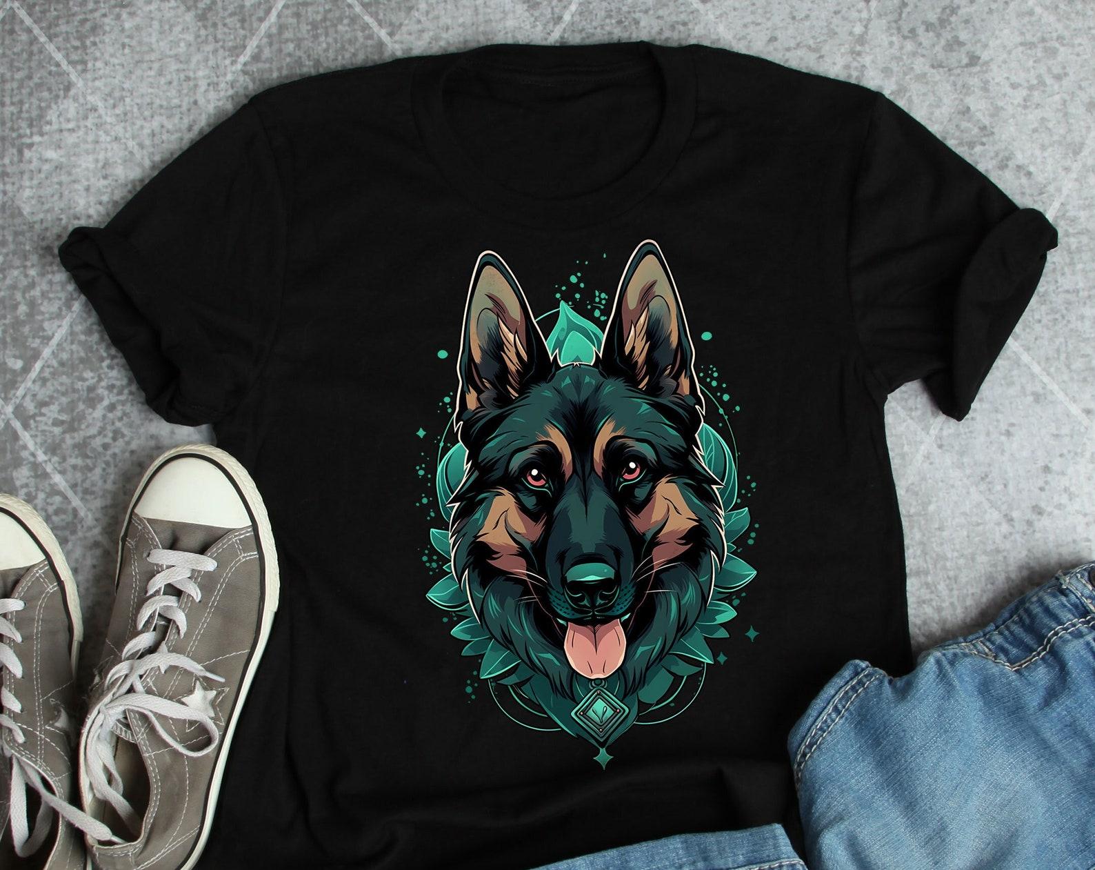 German Shepherd Shirt, , , Dog Lover Gift, Cute German Shepherd Mom Dad T-shirt, Dog Lover Tshirt, Pet Graphic Tee, Beautiful Teal 150