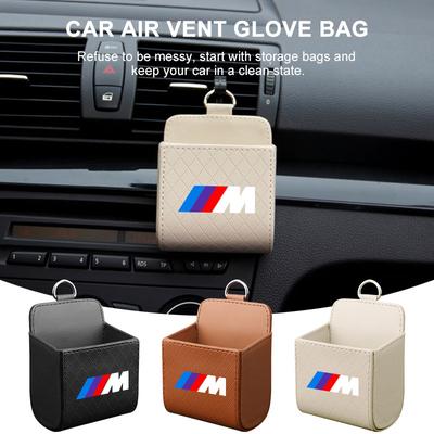 M LOGO Úložná taška do auta Taška na nečistoty do výdechu ventilace Kožený organizér pro E46 E39 E90 E60 E36 F30 F10 E34 E30 F20 E92 M3 M4 M5 X3 X4 X5 X6 X7