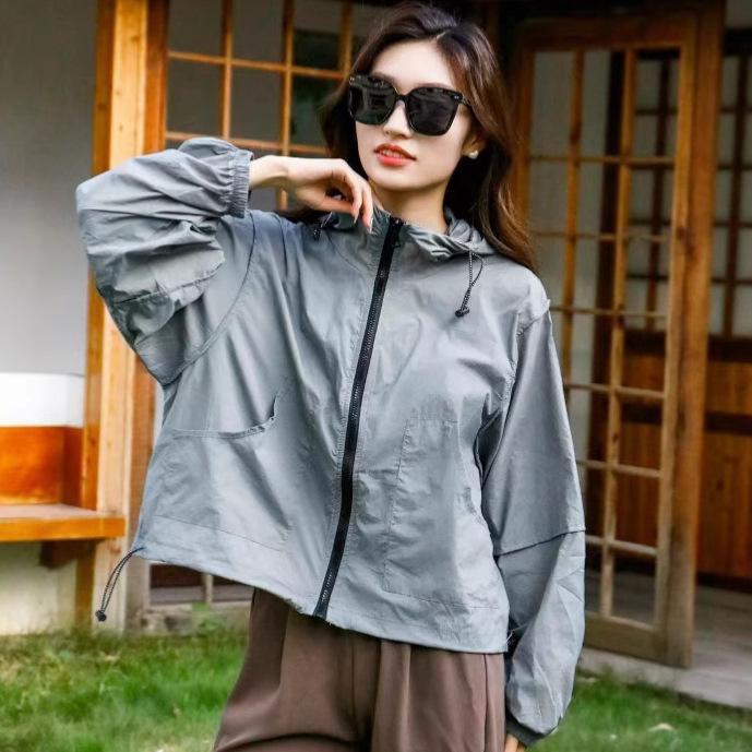 Sportieve sneldrogende zonwerende kleding voor dames 1011 zomer nieuw UV-bescherming casual dunne outdoor nylon effen kleur zonwerende kleding