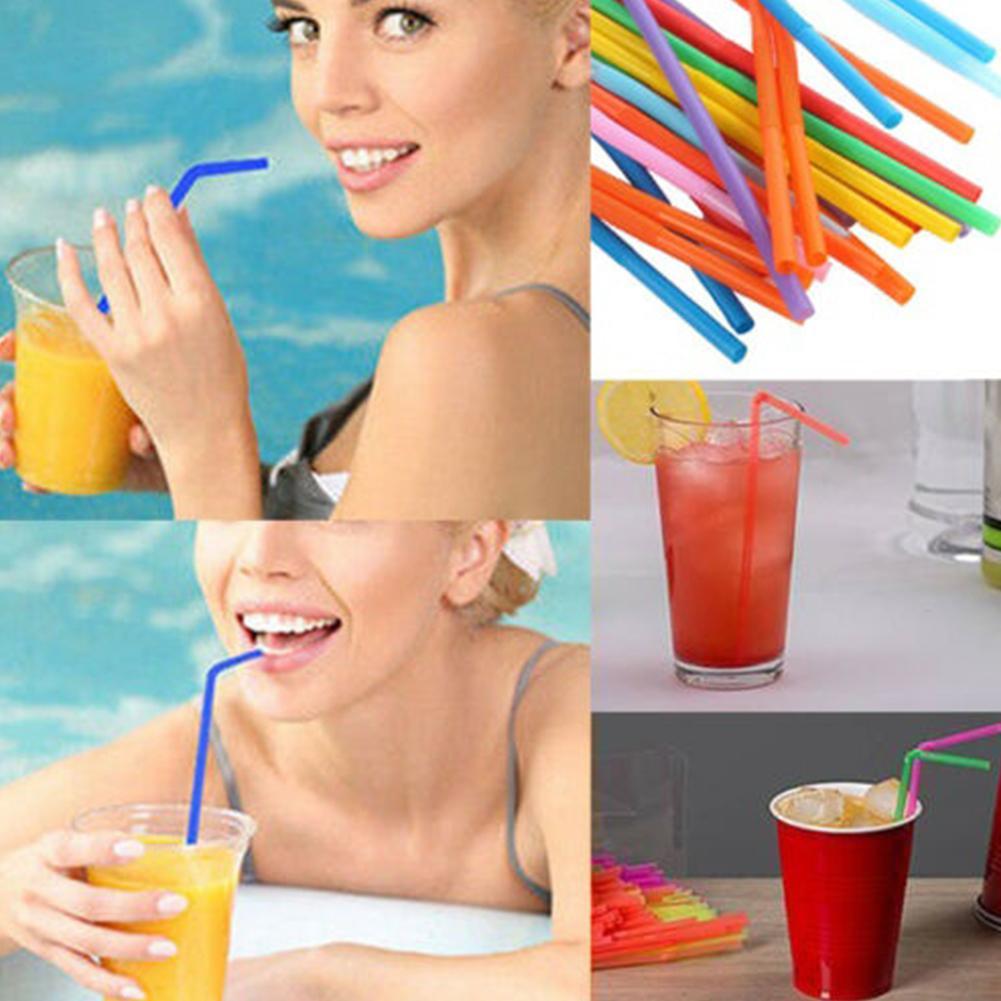 100pcs Tropical Umbrella Straws Mix Color Disposable Plastic Drinking Straw Cocktail Juice Hawaii Beach for Party Decoration