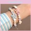 Charming Pink Ceramic Starfish And Shell Beaded Bracelet For Couples And Friends 2024 Summer Trend