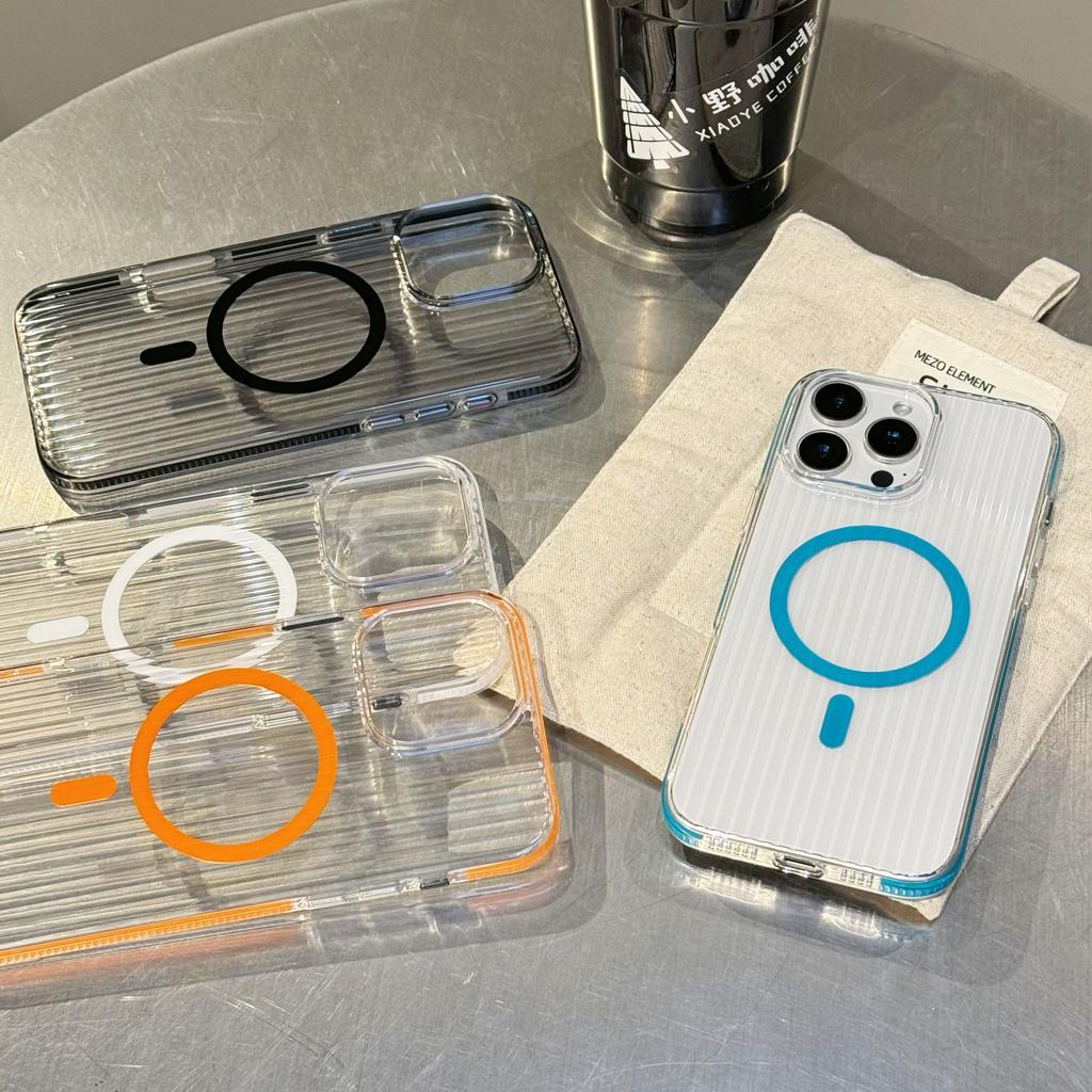 Anwendbar auf iPhone16proMax Wellpappe Kabellose Magnetische Saug Handyhülle Apple 15 Rutschfester Rand 14 Transparente Schutzhülle