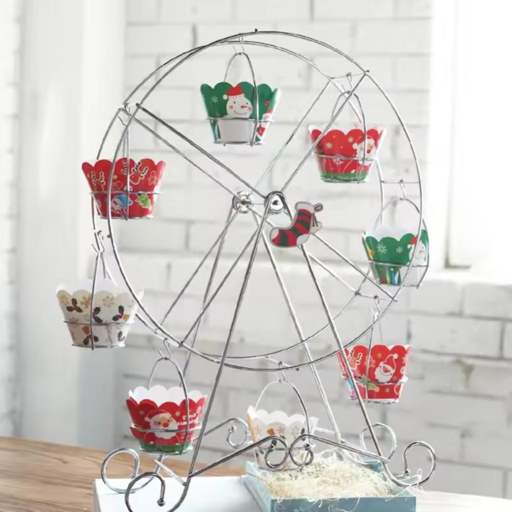 Iron Cupcake Display Rack 8 Cups Cupcakes Holder Party Supplies Ferris Wheel Cupcake Stand  Wedding
