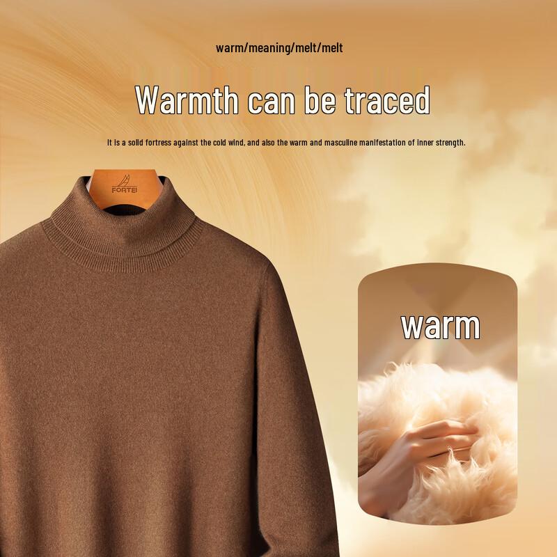 Futing Men's Cashmere & Merino Wool High-Neck Sweater