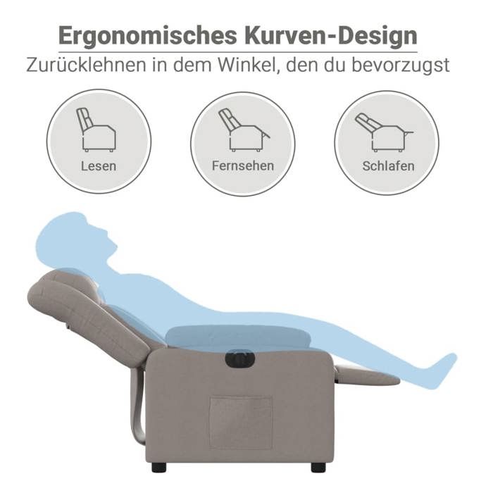 VidaXL Electric Recliner, Relaxation Chair with Backrest, Seat with Armrests, TV Armchair for Living Room 3205300