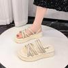 Fashion Roman New Fashion Summer Round Open Toe Sexy Thick Bottom Women's Versatile Casual Beach Large Size Flat Sandals Slippers