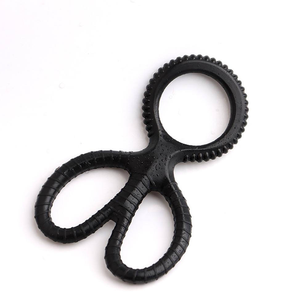 Soft Skin-safe Silicone Scissor Shaped Double Loop Intimate Accessory for Couples Reusable Washable Flexible Comfort Wearable
