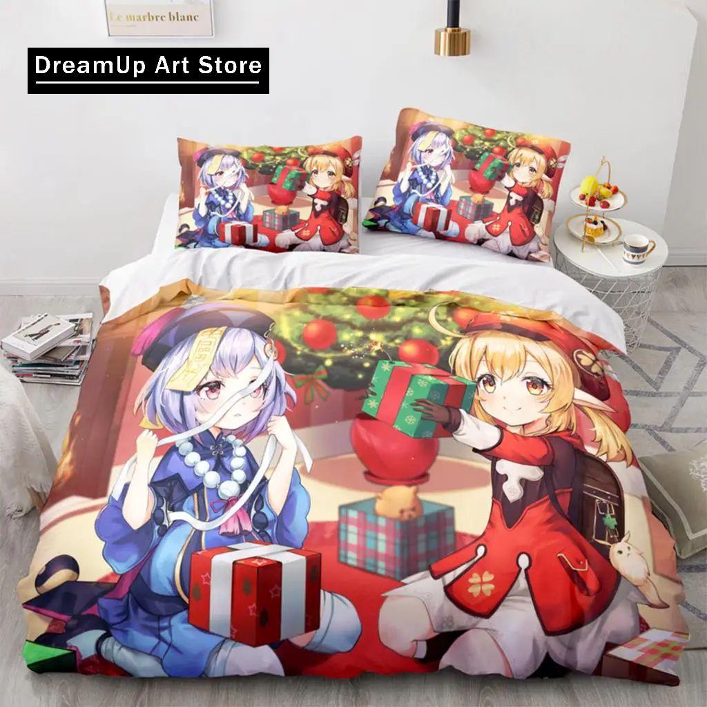 3D Print Anime Genshin Impact Xiao Bedding Set Boys Girls Twin Queen Full Size Duvet Cover Pillowcase Bed Adult Bedroom