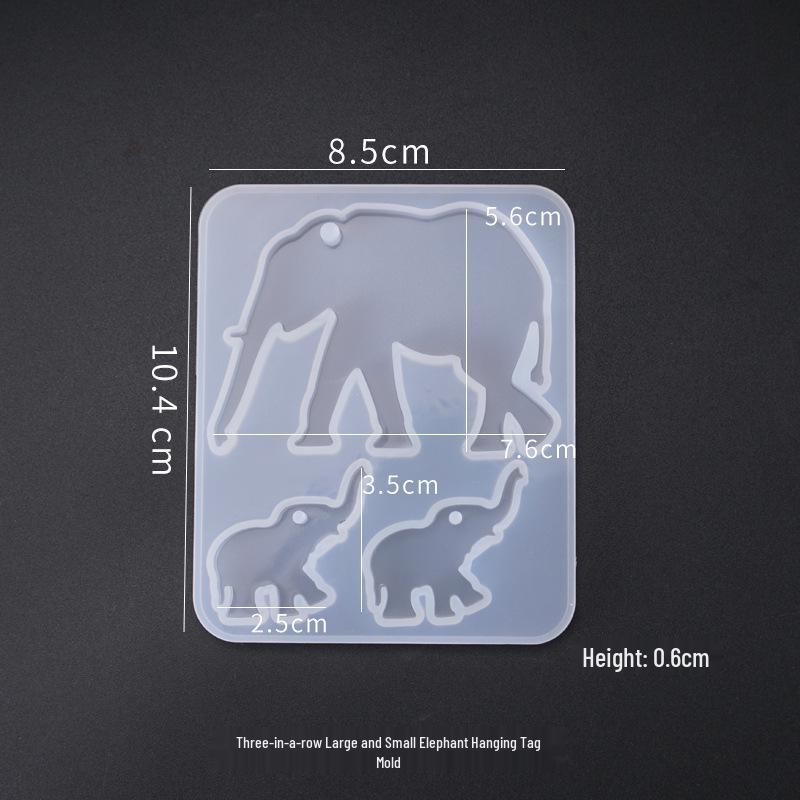 Poppy DIY Silicone Keychain Molds: Elephant, Alpaca, Polar Bear
