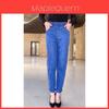 Spring Autumn High Waist Loose Fit Harem Denim Pants For Women With Heart Print