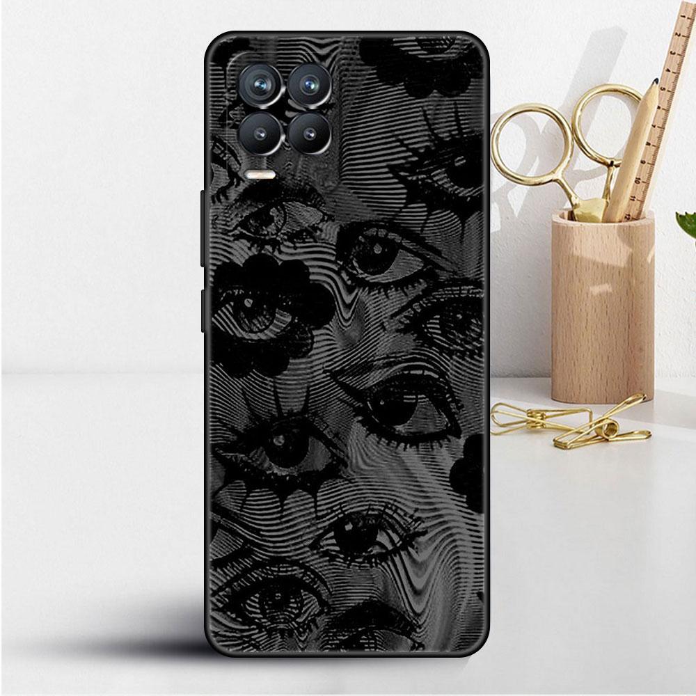 Case For Realme 8 C21y GT Neo 2 3 8i C21 7 C11 6 C12 C35 C3 GT 9 Pro C12 Master Funda Phone Cover Scary Face Eyes Smiley