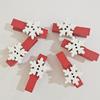 100/50pcs Xmas Wooden Clips Random Style Christmas Tree Photo Clip Pendant Elk Gloves Snowflake Modeling Clip DIY New Year Decor