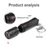 New LED Mini Flashlight Handheld Mini Waterproof Portable Flashlight with Keychain Strong Light T6 Flashlight