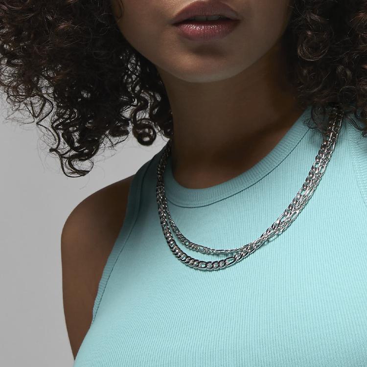 Jordan Solid Logo Round Neck Short Crop Tank Top Women Tops Cyan DX4700-464