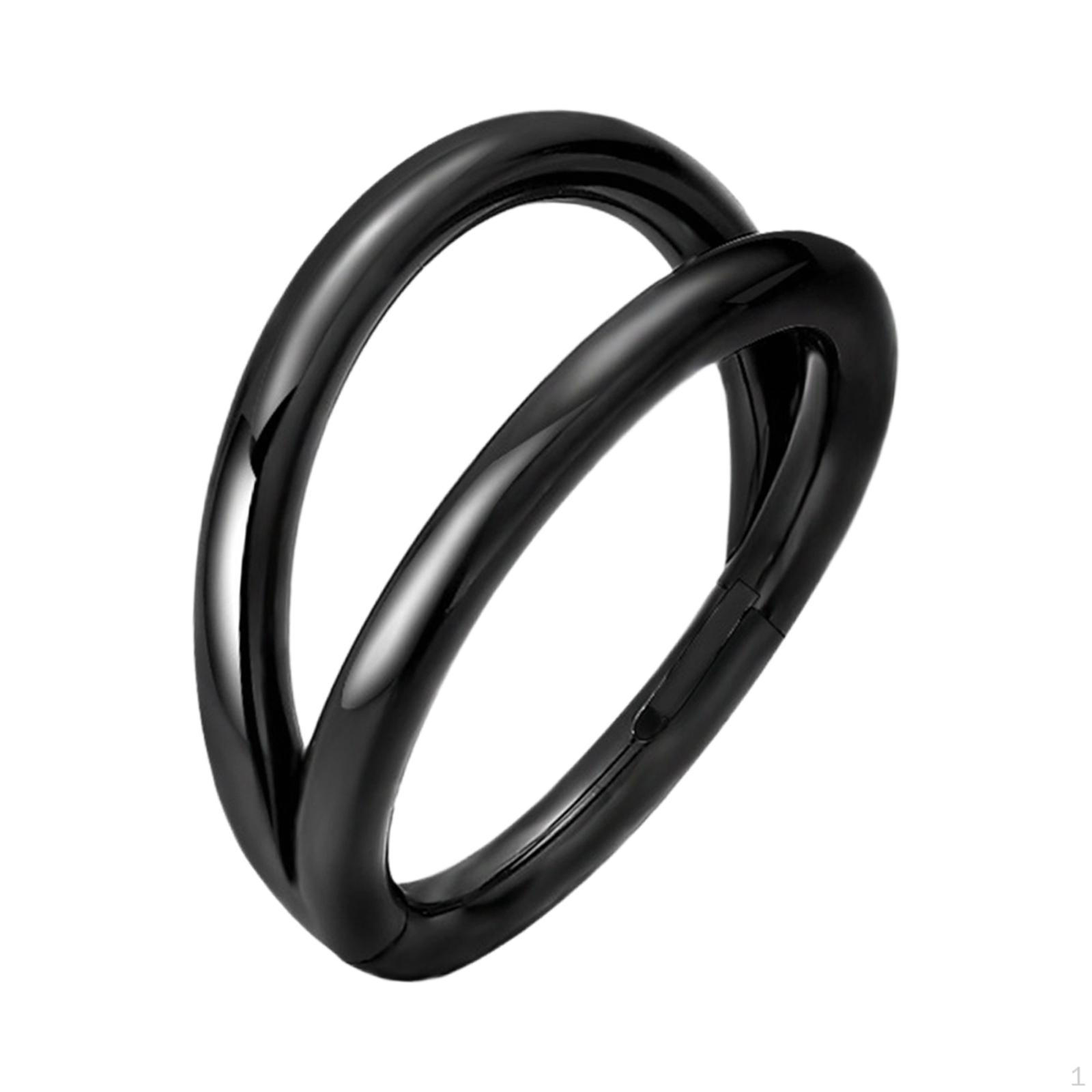 

Элегантный комплект колец для носа из нержавеющей стали для женщин - стильные украшения-кольца для перегородки носа 0.12cmx0.8cm_Black