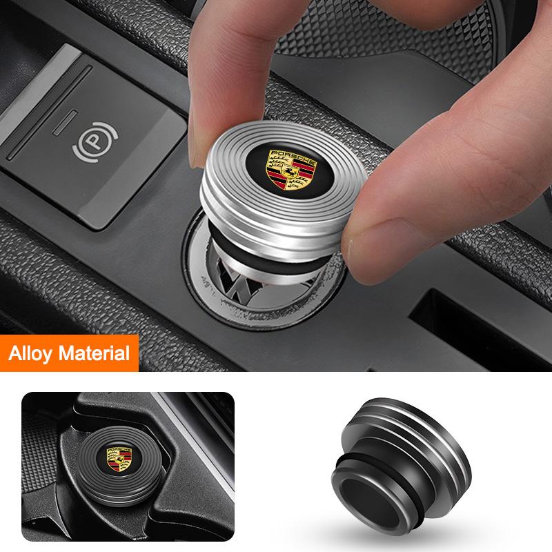Zinc Alloy Car Cigarette Lighter Anti-Dust Cover Protection Cap for Porsche 911 718 Cayenne Cayman Panamera Macan Taycan Boxster