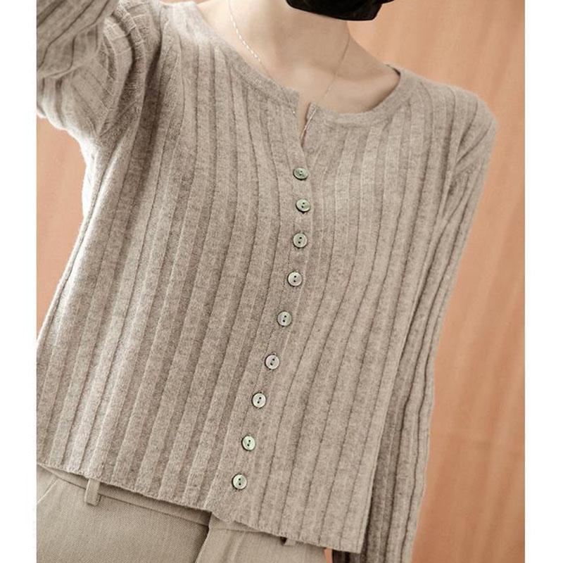Spring and Autumn Female Cardigan Sweater Gentle Wind Thin Outer Long-sleeved Knitted Cardigan