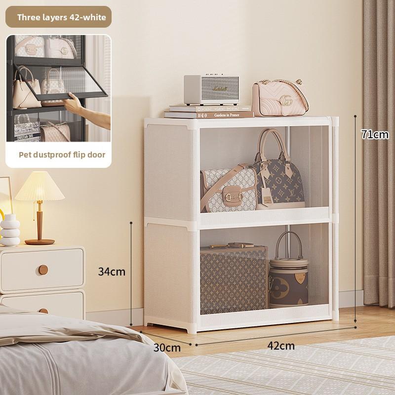Dustproof Plastic Storage Cabinet Multi-Layer Large Capacity Bedroom Organizer for Bags Household Items 11035₽