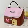 1pc Dopamine color Cute House Shape Makeup bag Large capacity Portable Makeup storage bag Cartoon makeup handbag